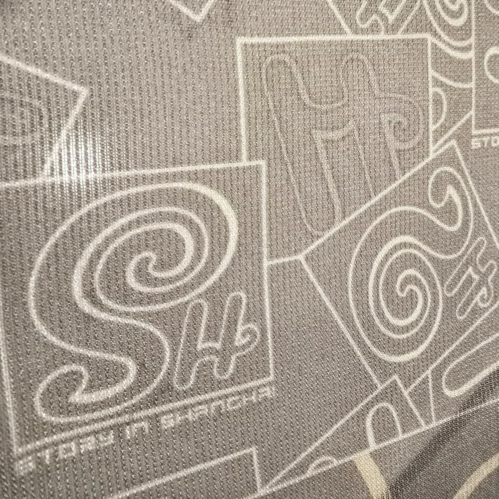Story in Shanghai Grey Signature Oblong Silk Scarf